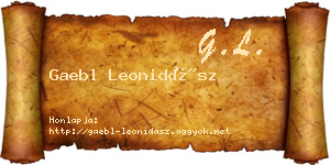 Gaebl Leonidász névjegykártya